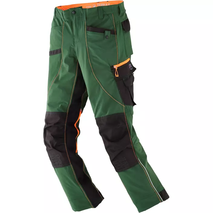 Terrax arbejdsbukser, Forest Green/Orange, large image number 0