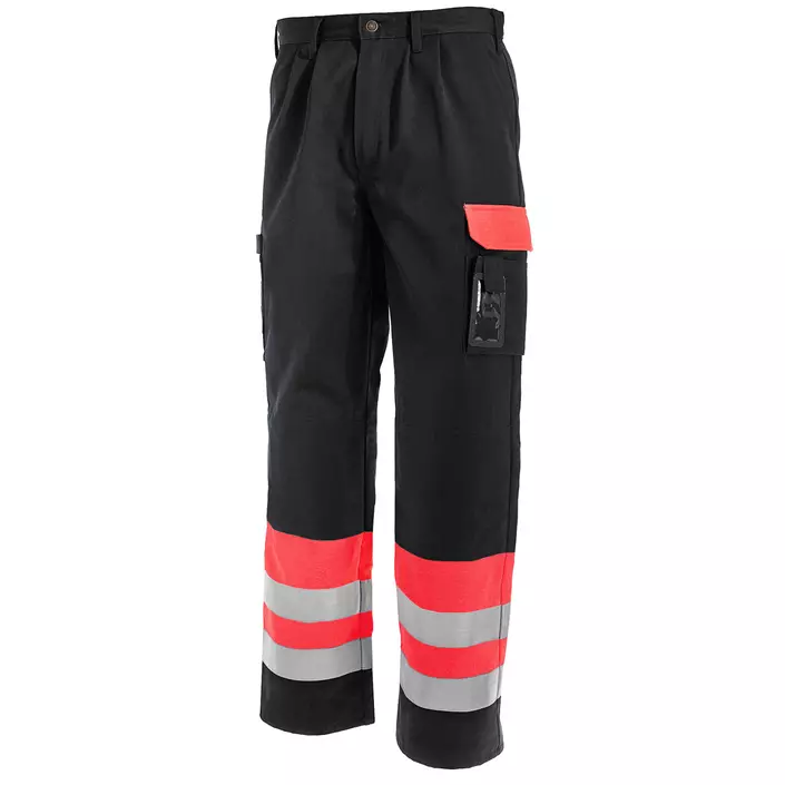 Blåkläder work trousers 1584, Hi-vis Red/Black, large image number 0