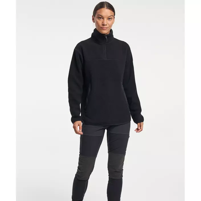 Tenson Yoke Damen Faserpelz Halfzip, Black, large image number 1