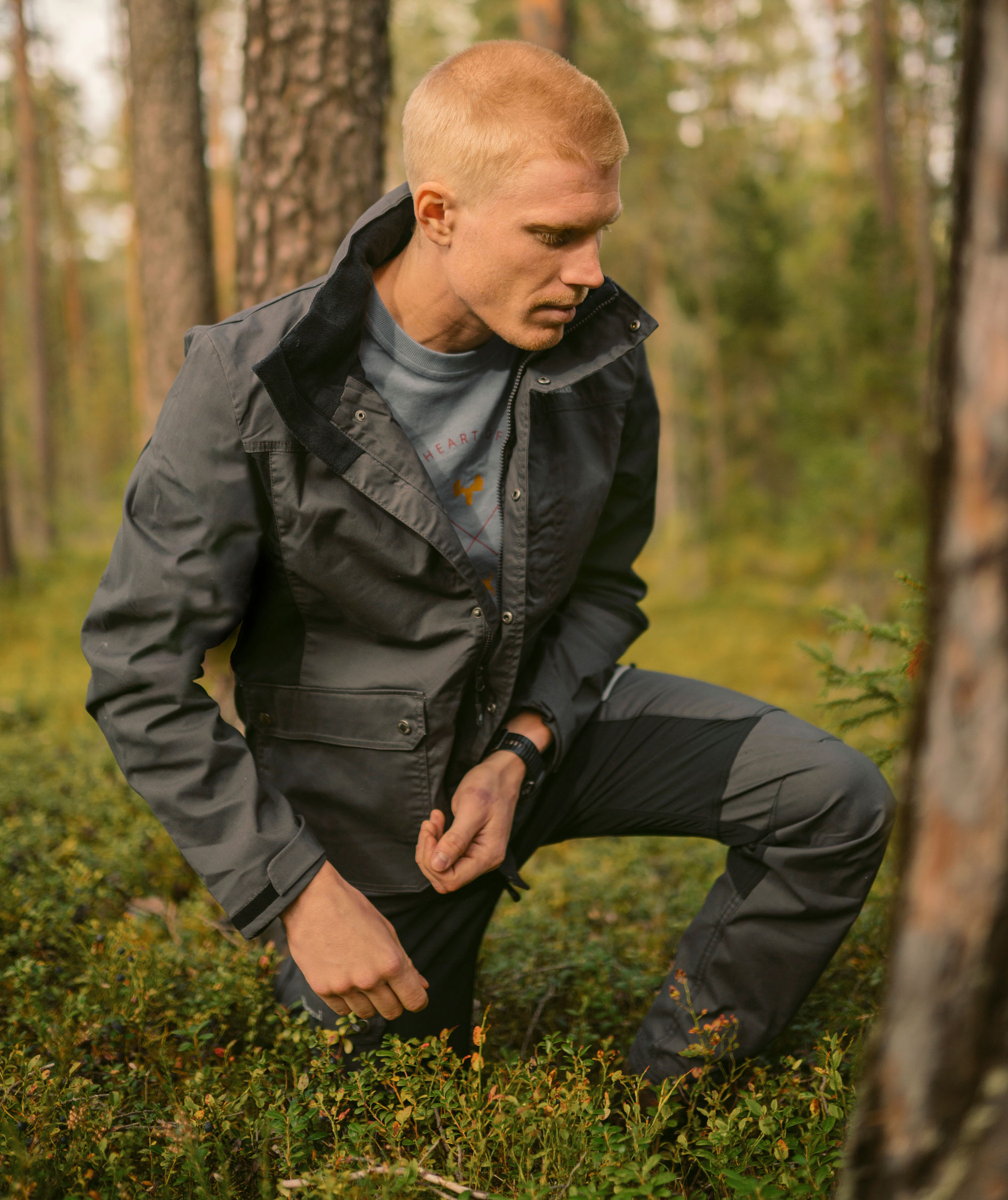Pinewood Finnveden Trail Hybrid jakke, M&oslash;rk Antracit/Sort