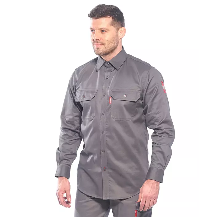 Portwest BizFlame work shirt, Grey, large image number 1