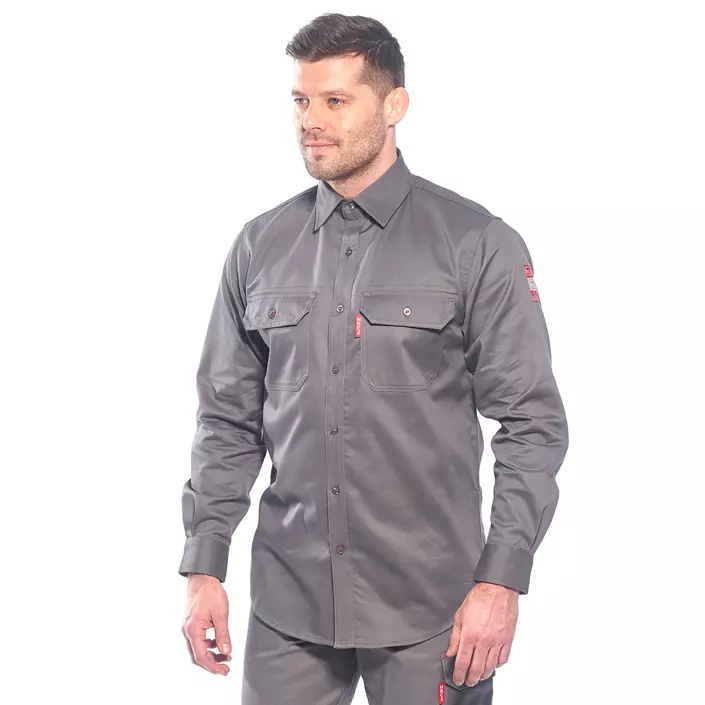Portwest BizFlame work shirt, Grey, large image number 1