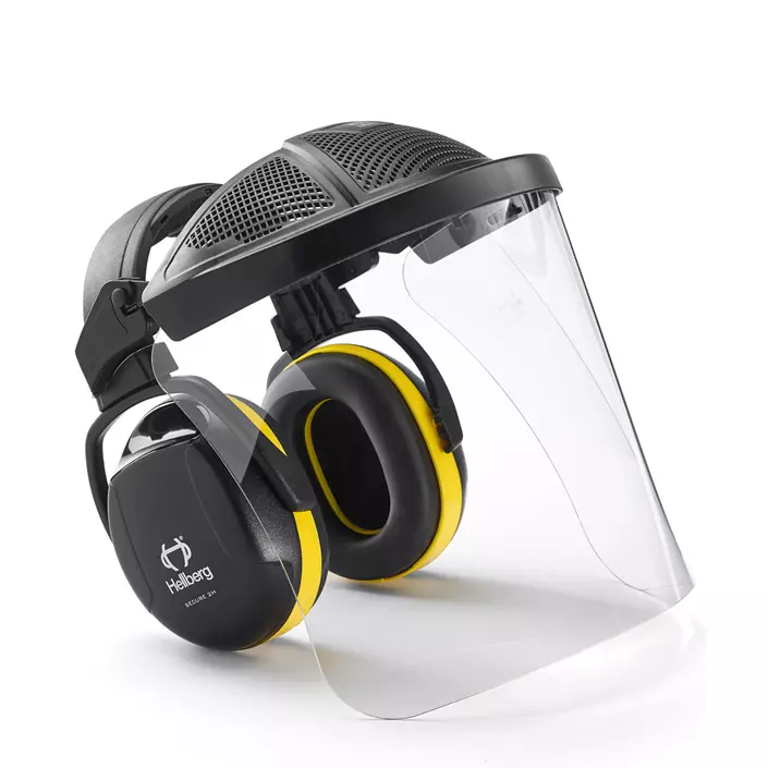 Hellberg Secure 2H PC earmuffs + visor, Black/Yellow, Black/Yellow, large image number 0