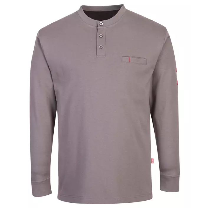 Portwest FR long-sleeved Grandad T-shirt, Grey, large image number 0