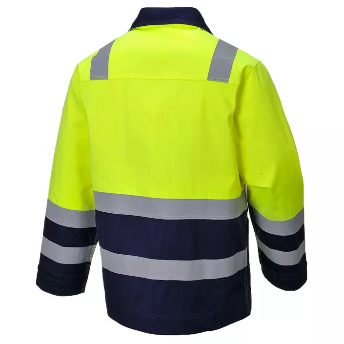 Portwest Modaflame work jacket, Hi-Vis yellow/marine, large image number 1