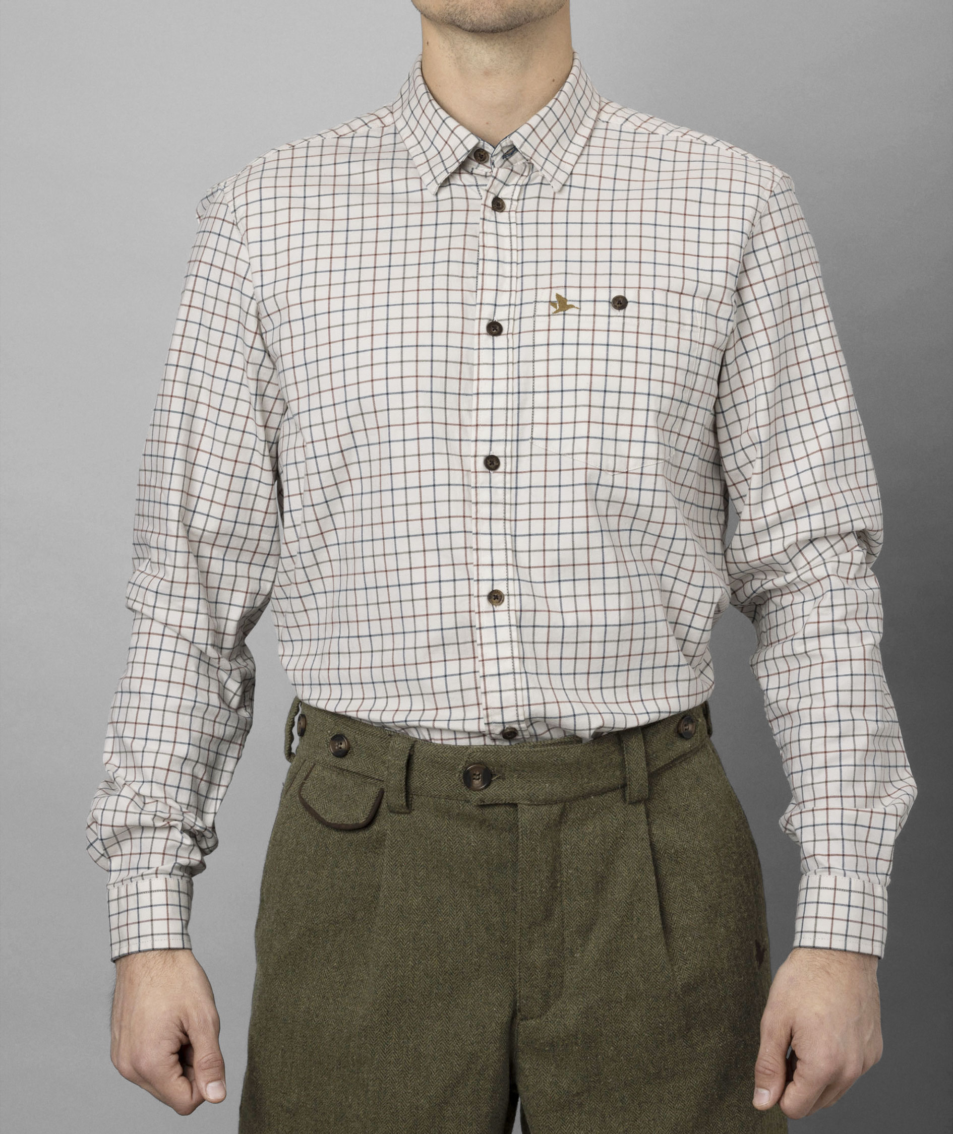 Seeland Oxford Shooting shirt, Grape leaf/Terracotta check, large image number 8