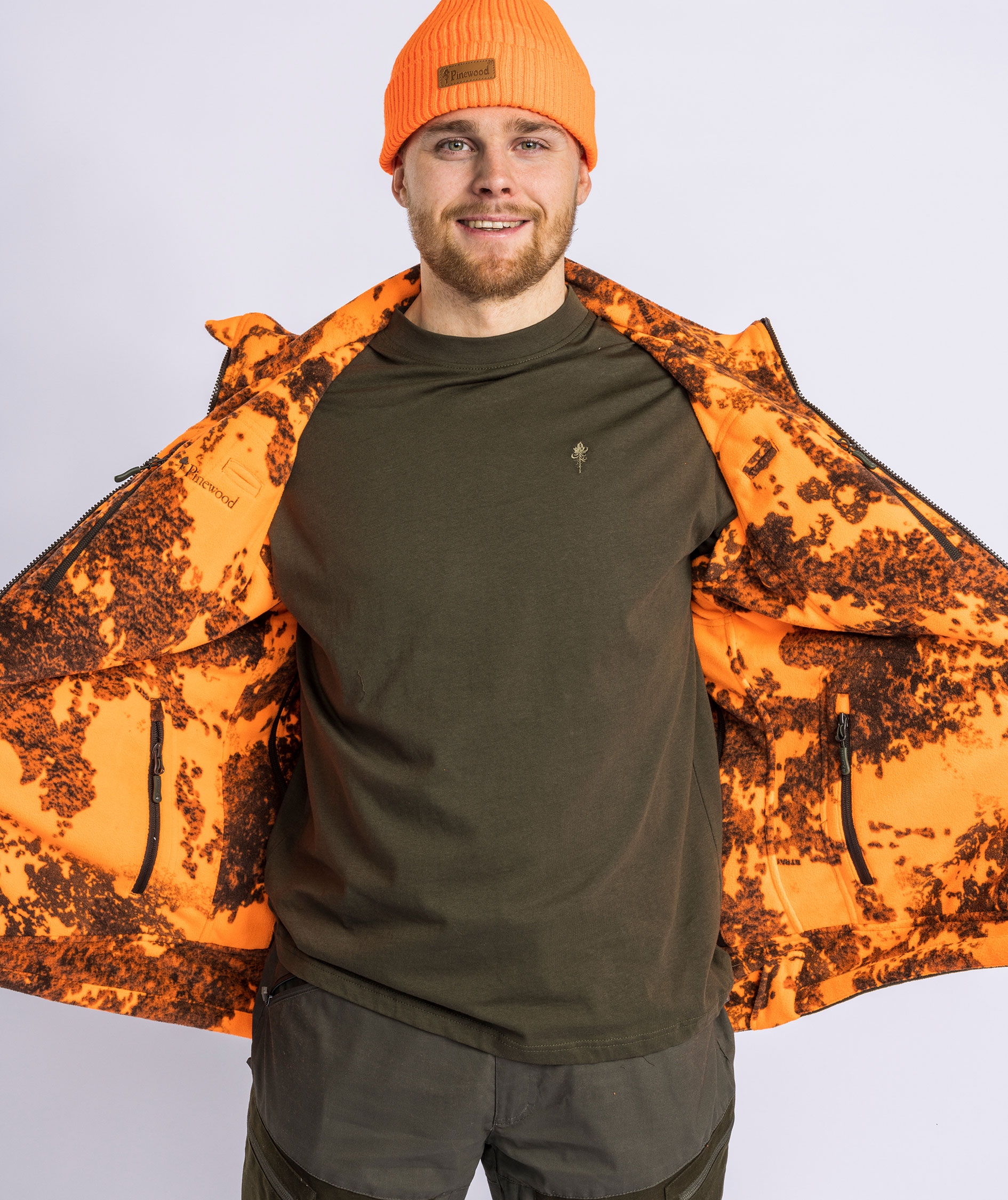 Pinewood&nbsp;Furudal Reversible Camou fleecejakke, Hunting Brown/Strata Blaze, large image number 8