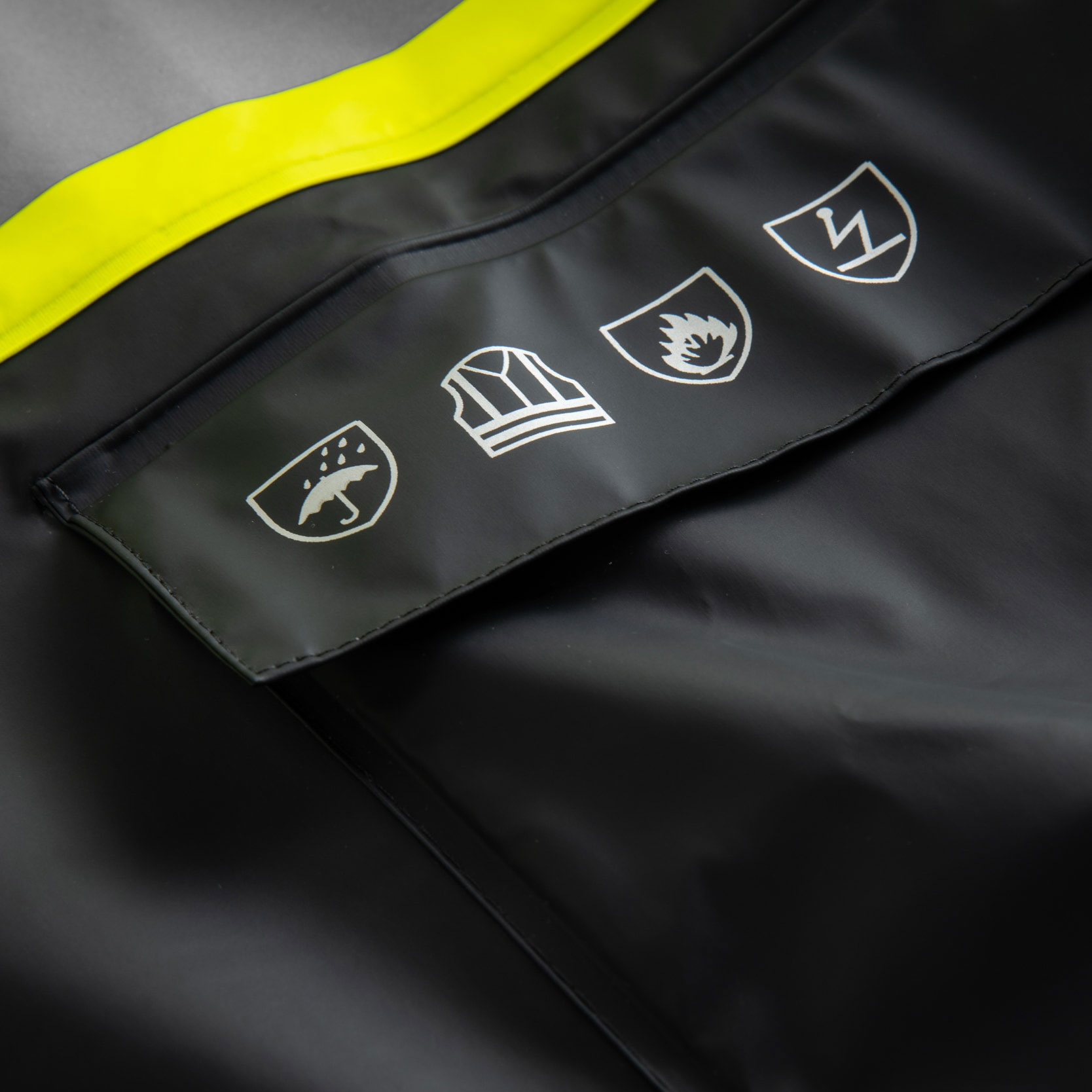 Lyngs&oslash;e Multinorm PU regnjakke, Hi-vis&nbsp;Gul/Marine, large image number 2