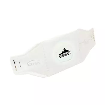 Portwest 10er-Pack faltbar Staubmaske FFP3 mit Ventil, Weiß