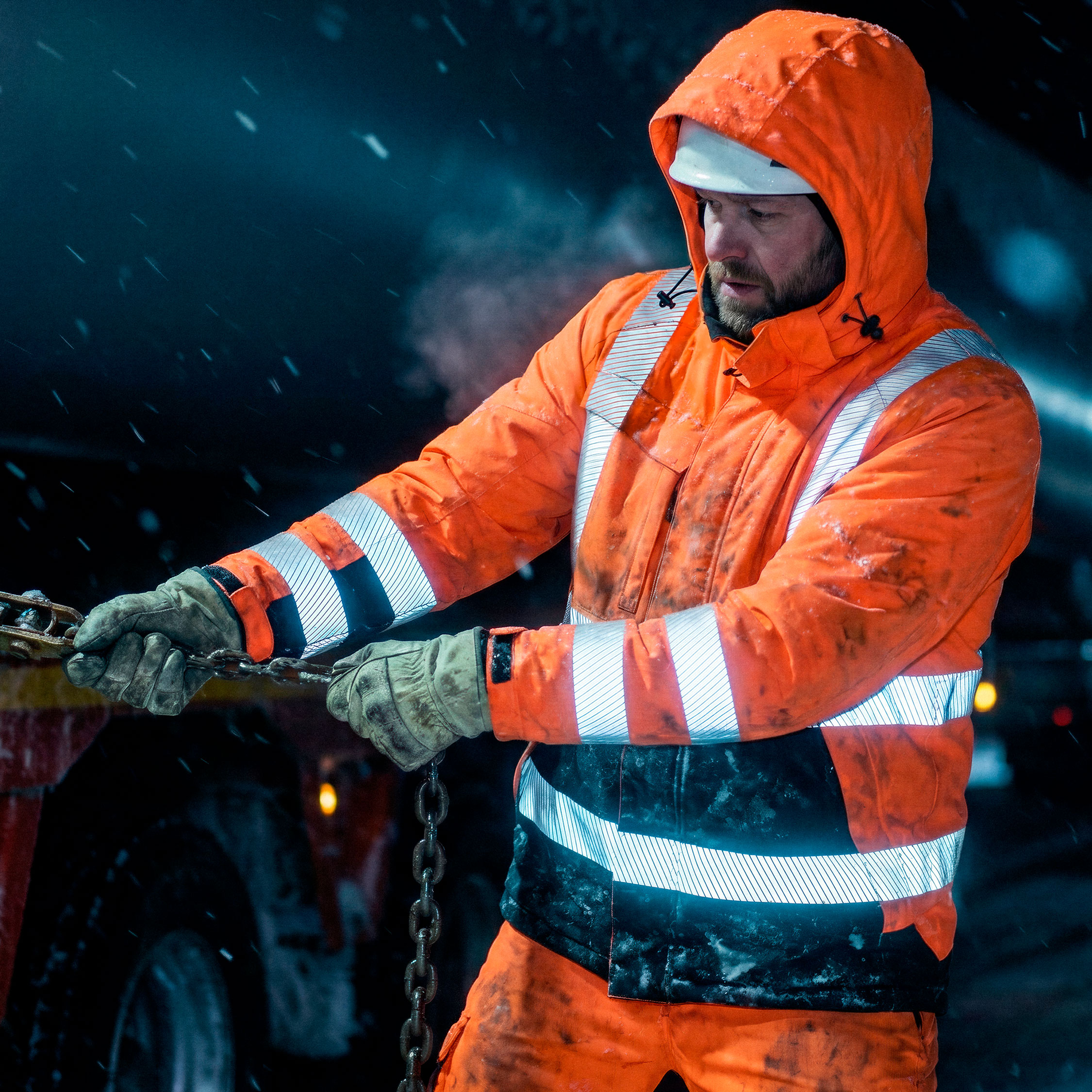 ELKA Visible Xtreme vinterjacka full stretch, Varsel Orange/Svart, large image number 1