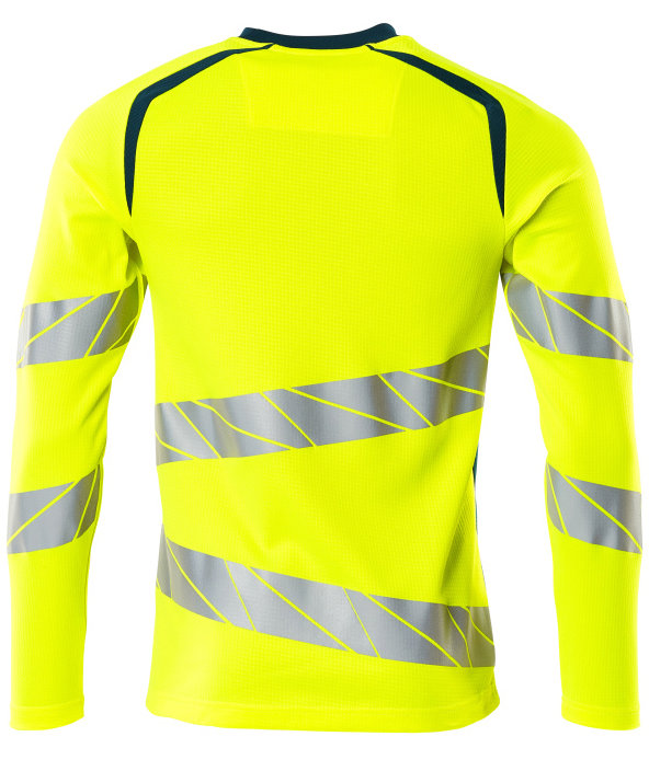 Mascot Accelerate Safe long-sleeved T-shirt, Hi-Vis Yellow/Dark Petroleum, large image number 1