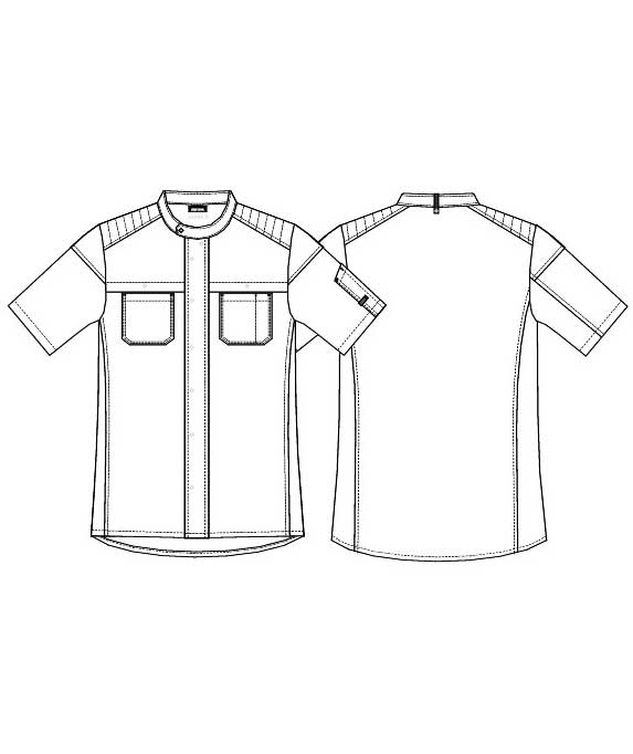 Kentaur Biker kortermet kokke-/servicejakke, Oceanbl&aring;, large image number 2