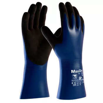 ATG MaxiDry® Plus™ 56-530 Chemikalienschutzhandschuhe, Blau/Schwarz