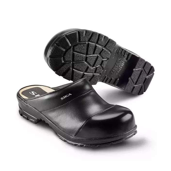 Sika Comfort safety clogs without heel cover SB, Black, large image number 0