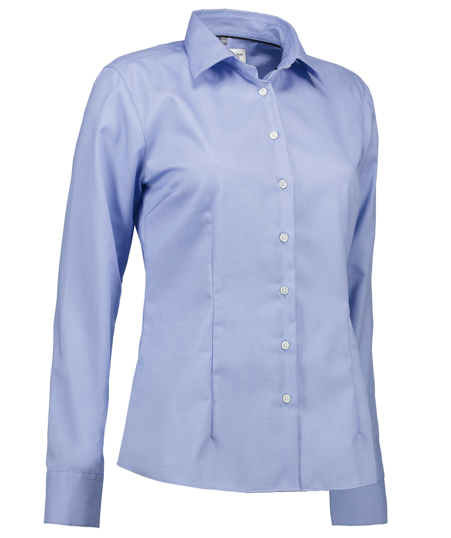 Seven Seas Dobby Royal Oxford modern fit skjorta dam, Ljusbl&aring;, large image number 2