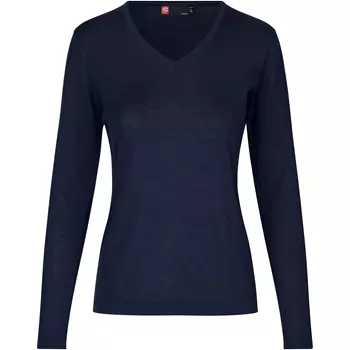 ID women's pullover with merino wool, Marine Blue