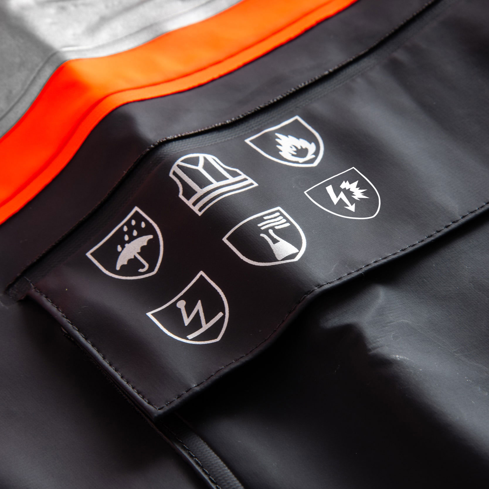 Lyngs&oslash;e Multinorm Regenjacke, Hi-vis Orange/Marine, large image number 3