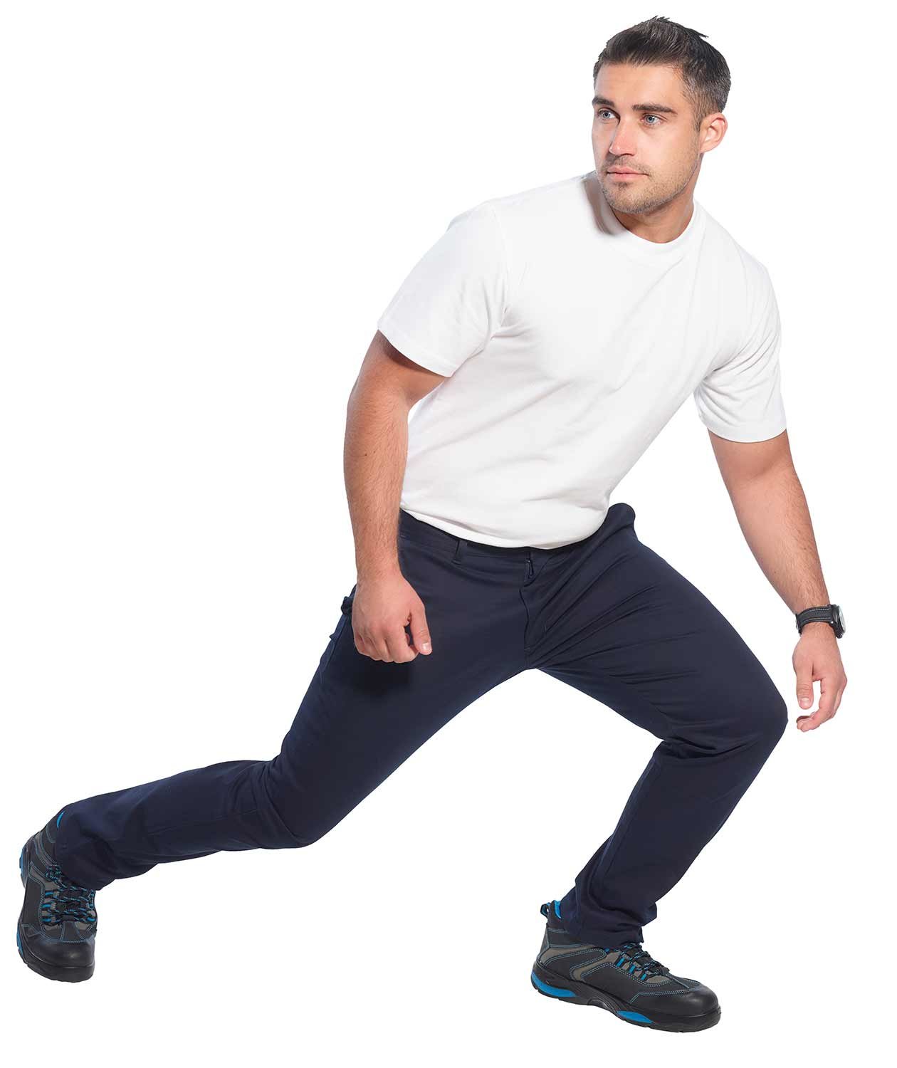 Portwest stretch slim service trousers, Dark Marine Blue, large image number 3