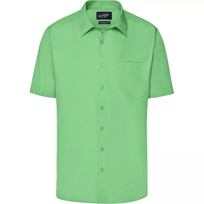 James & Nicholson modern fit short-sleeved shirt, Lime Green, large image number 0