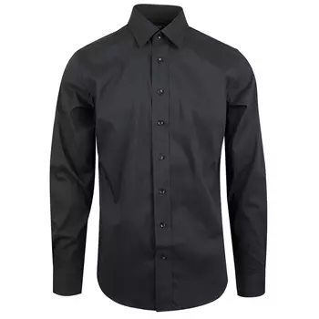 YOU Sanremo modern fit long-sleeved stretch shirt, Black