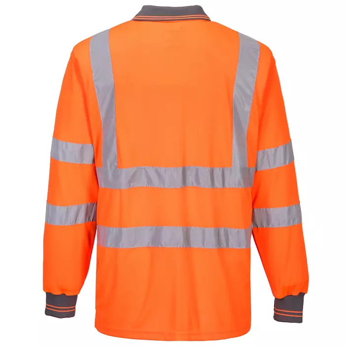 Portwest langærmet polo T-shirt, Hi-vis Orange, large image number 1