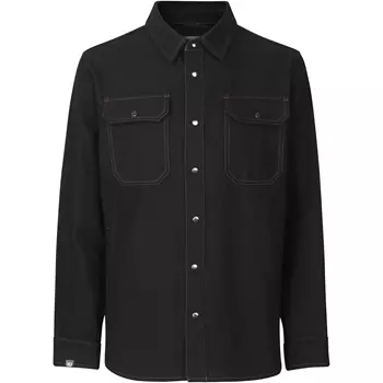 ID Modern fit long-sleeved flannel shirt, Black