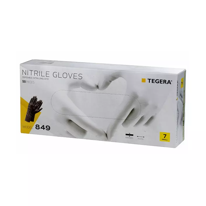 Tegera 849 nitrile disposable gloves extra long powder free 50 pcs., Black, large image number 2