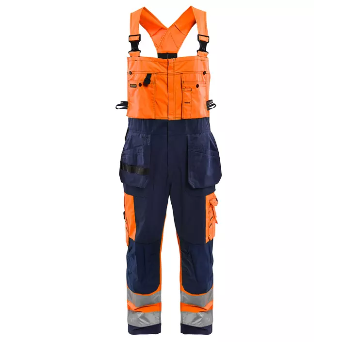 Blåkläder craftsman bib and brace trousers, Marine/Hi-Vis Orange, large image number 0