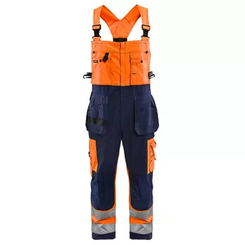 Blåkläder craftsman bib and brace trousers, Marine/Hi-Vis Orange