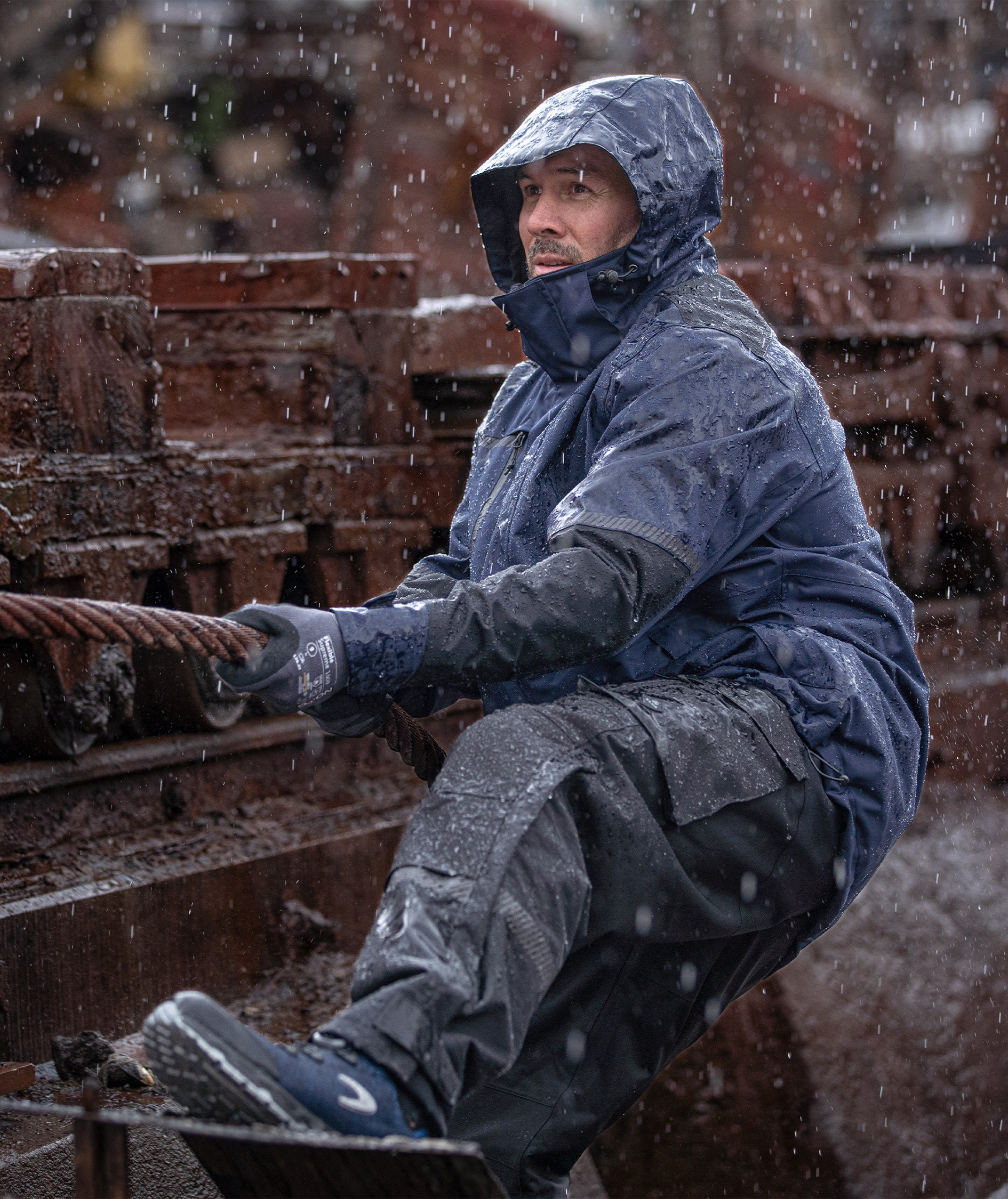 ELKA Working Xtreme Recycled skaljakke, Marine/Sort, large image number 3