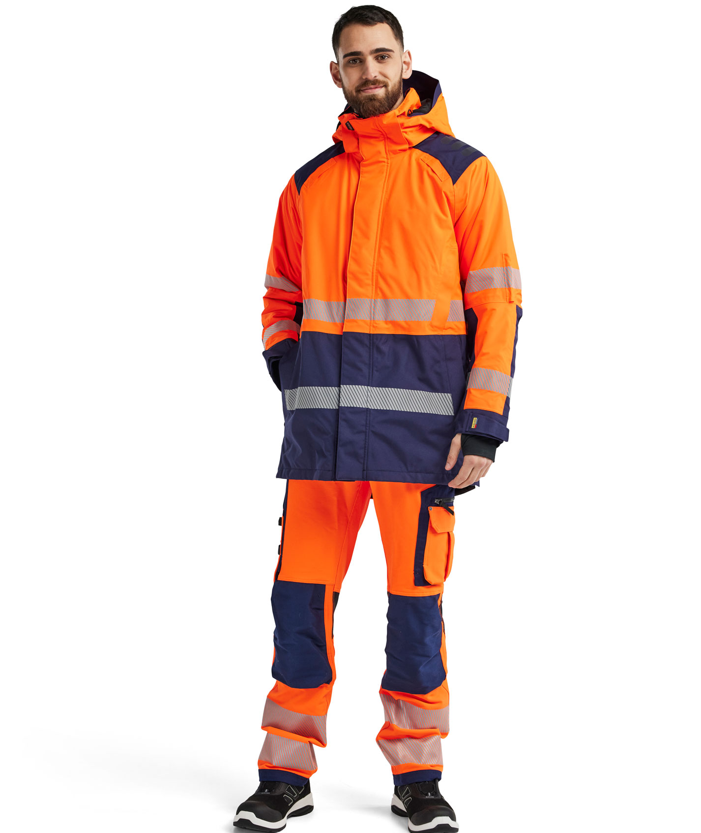 Bl&aring;kl&auml;der winter parka, Hi-Vis Orange/Navy