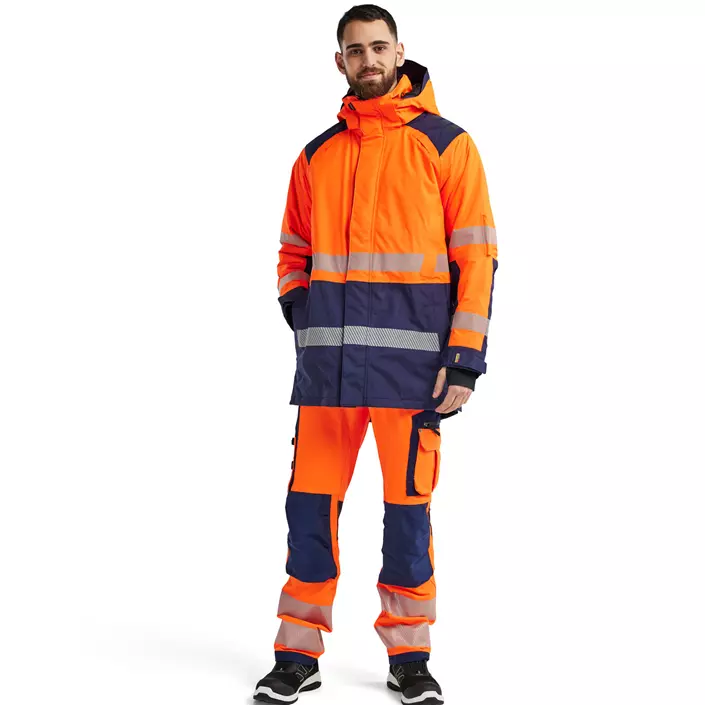 Blåkläder vinter parkajakke, Hi-Vis Orange/Marine, large image number 1