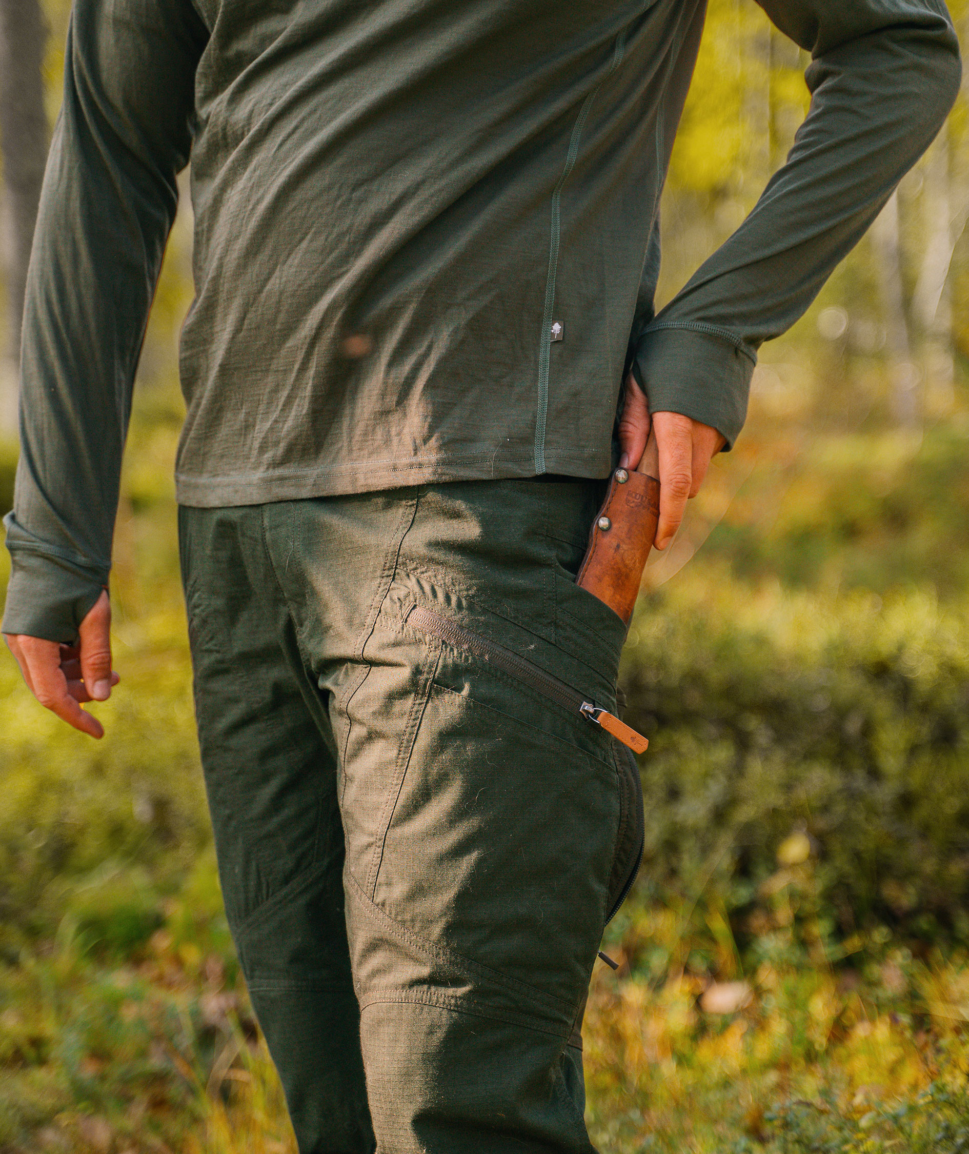 Pinewood Lappland lang&aelig;rmet T-shirt med merinould, Moss green, large image number 5