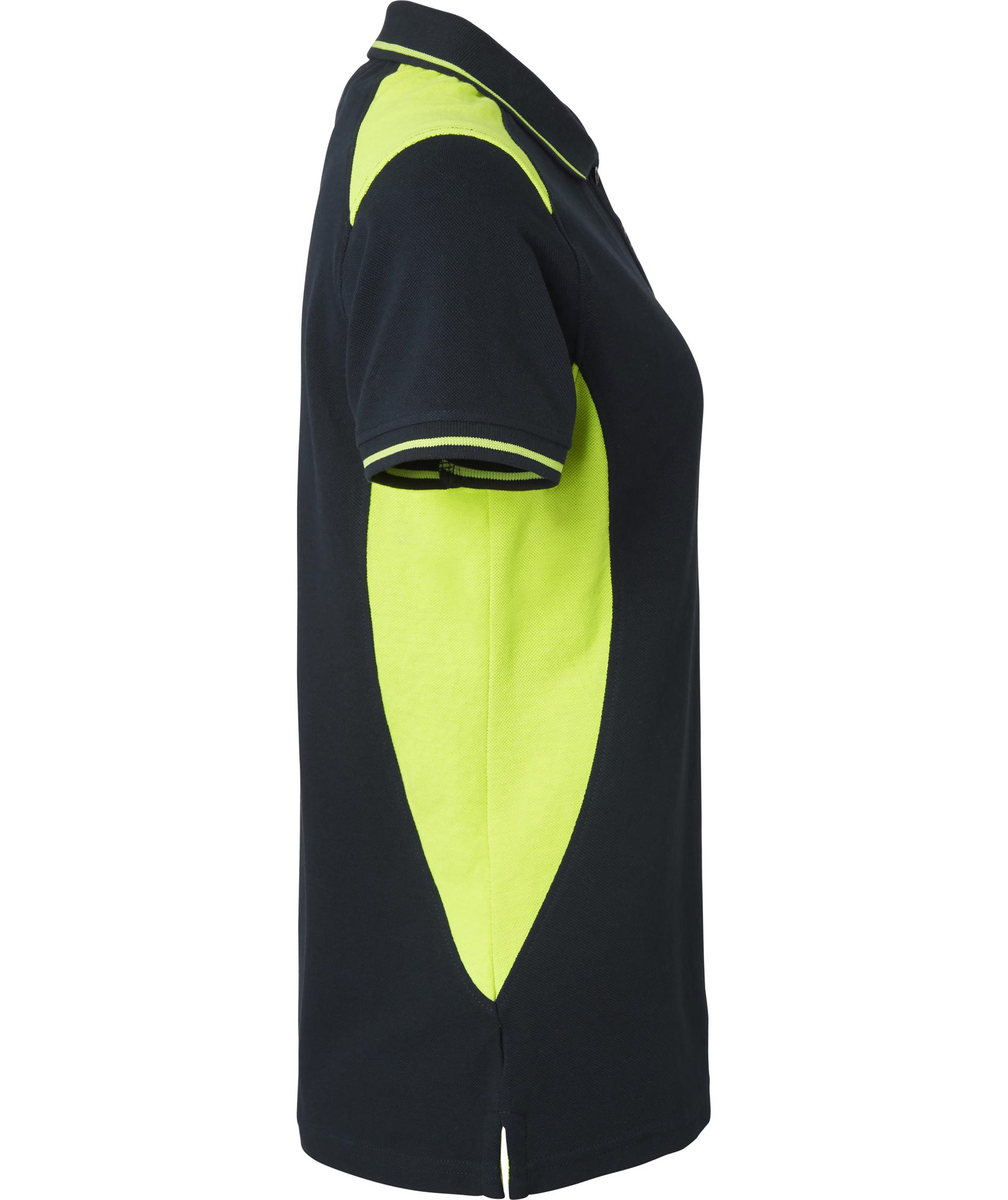 Top Swede dame polo T-skjorte 214, Navy/Hi-Vis gul, large image number 2