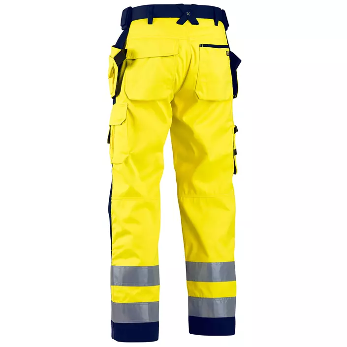 Blåkläder softshell craftsman trousers, Hi-vis Yellow/Marine, large image number 2