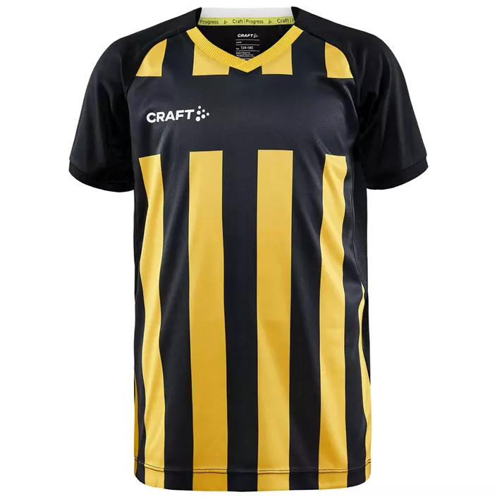 Craft Progress 2.0 Stripe Jersey T-skjorte for barn, Sweden Yellow/Svart, large image number 0