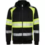 Top Swede Hoodie mit Reißverschluss 603, Schwarz/Hi-Vis Gelb Top Swede Hoodie mit Reißverschluss 603, Schwarz/Hi-Vis Gelb