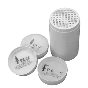 JSP PowerCap 10er-Pack Vorfilter für Atemschutz, Weiß