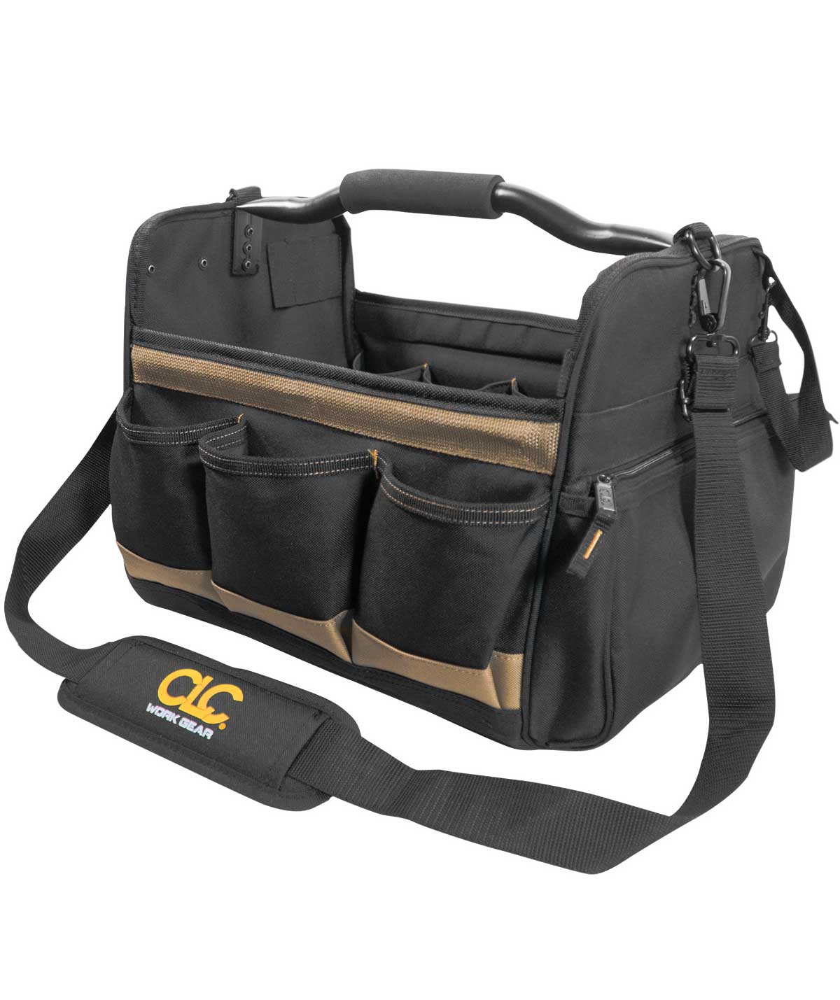 CLC Work Gear 1578 medelstor &ouml;ppen verktygsv&auml;ska 28L, Svart/Brun