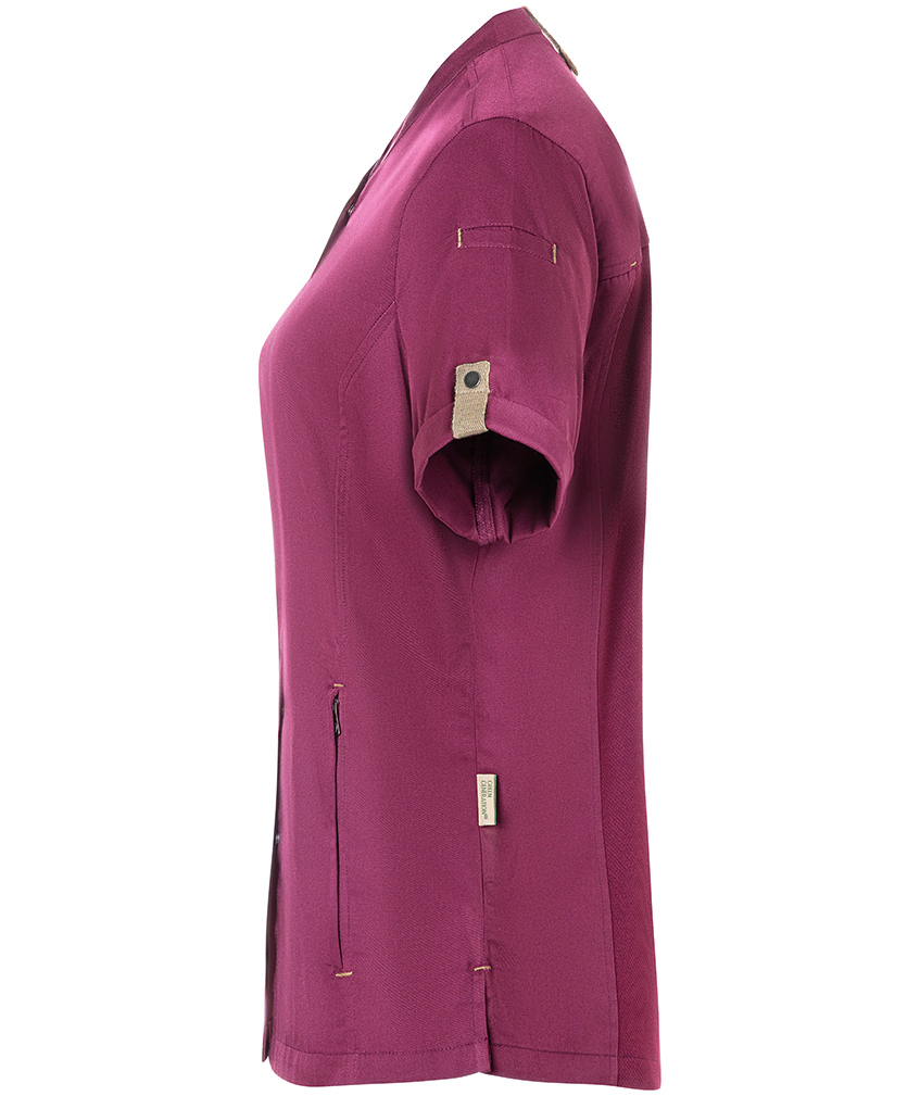 Karlowsky Green-Generation kortermet dame kokkejakke, Fuchsia, large image number 3