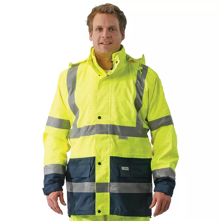 Ocean Multinorm work jacket, Hi-Vis yellow/marine, large image number 0