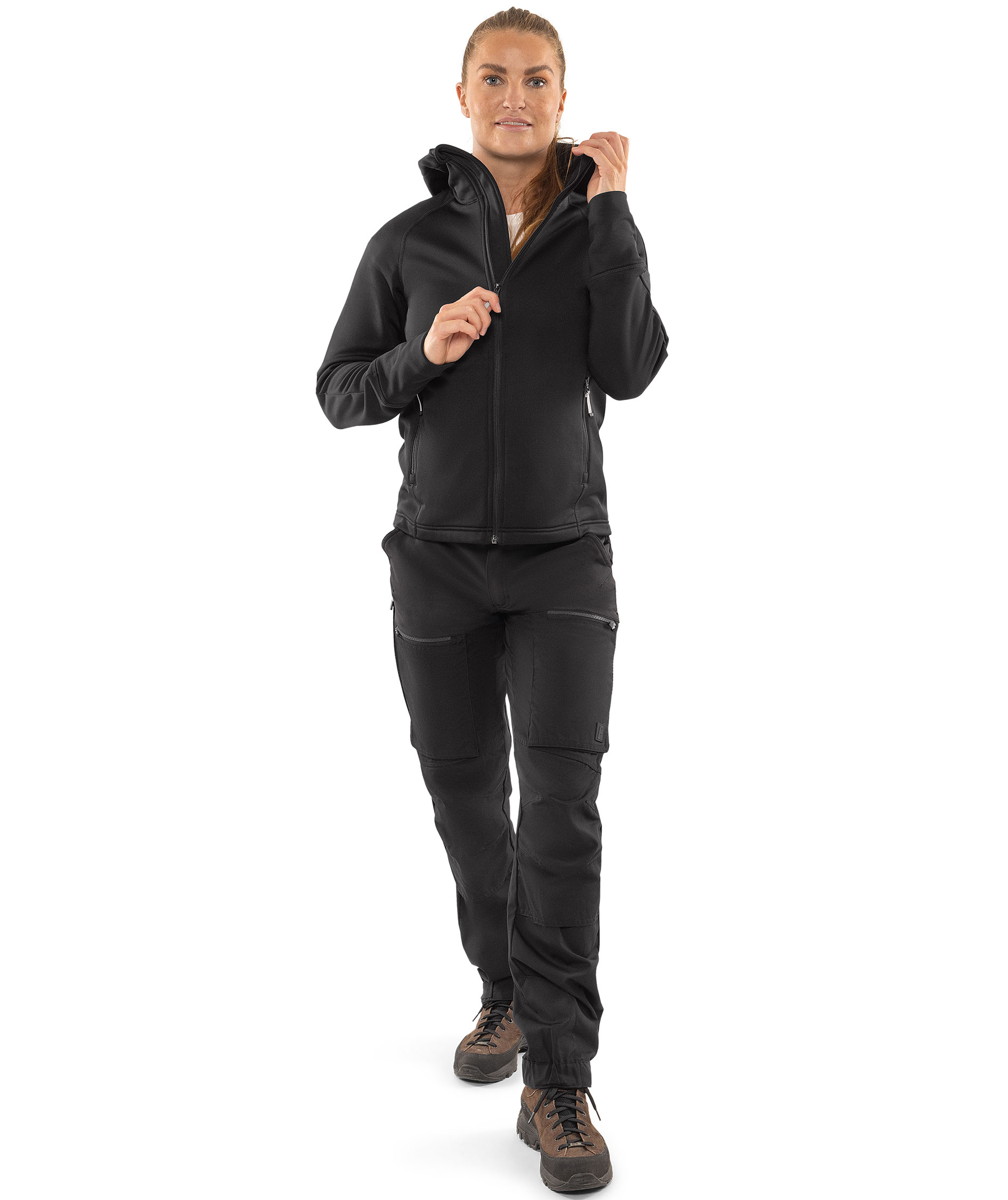 Fristads Cobalt Polartec&reg; women's hoodie with zipper, Black