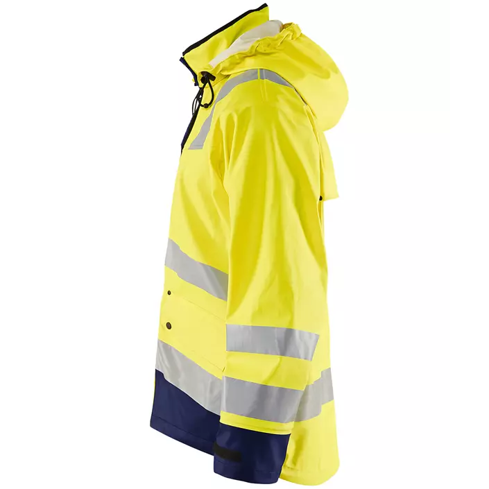 Blåkläder Heavy Weight regnjakke, Hi-vis gul/marineblå, large image number 2