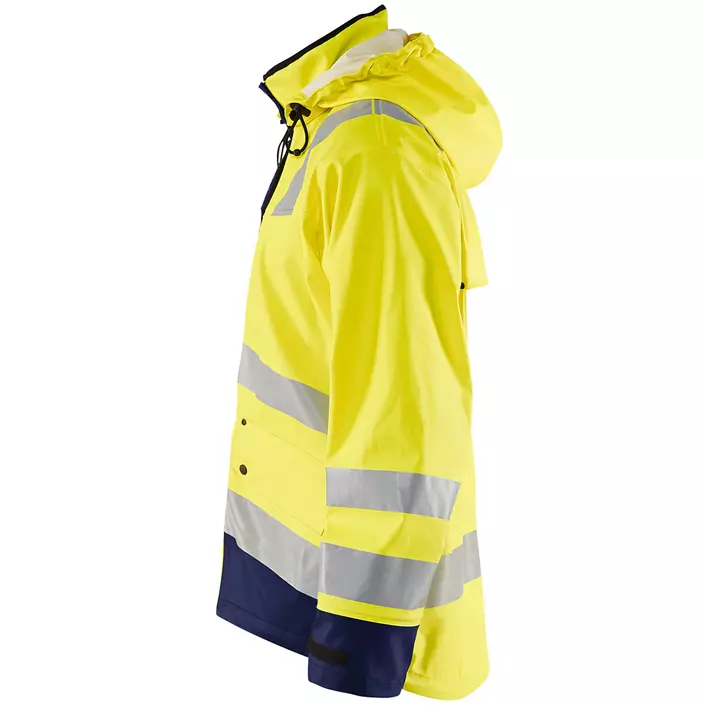 Blåkläder Heavy Weight rain jacket, Hi-vis yellow/Marine blue, large image number 2