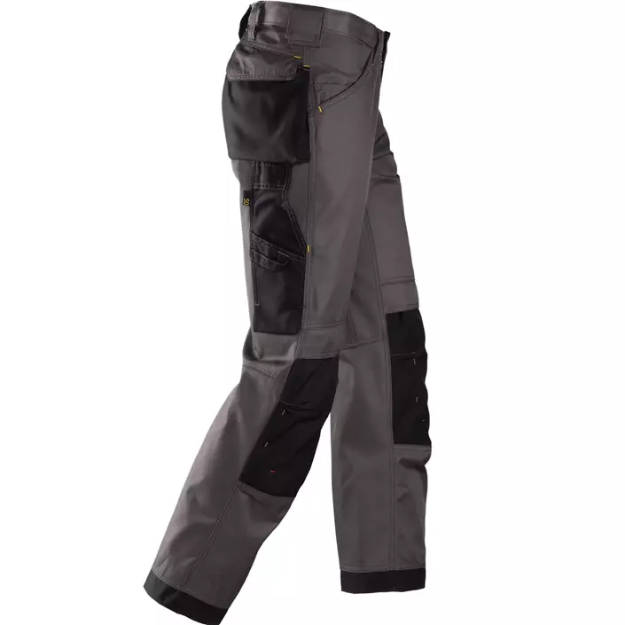Snickers work trousers DuraTwill 3312, Grey Melange/Black, large image number 3