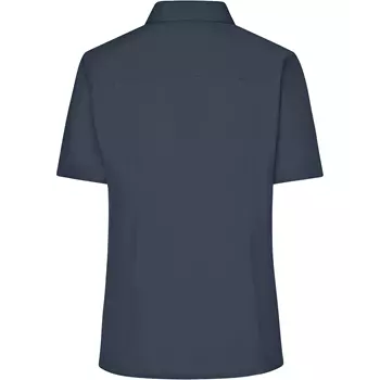 James & Nicholson kurzärmeliges Modern fit Damenhemd, Karbon Grau