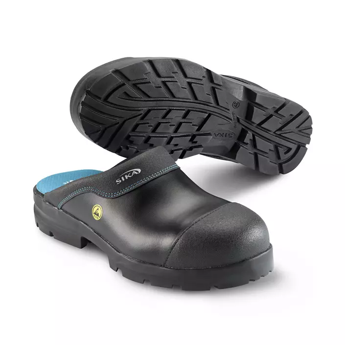 Sika Flex Light safety clogs without heel cover SB, Black, large image number 0