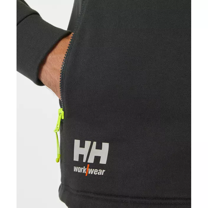 Helly Hansen ICU hoodie with zipper, Hi-vis yellow/charcoal, large image number 6