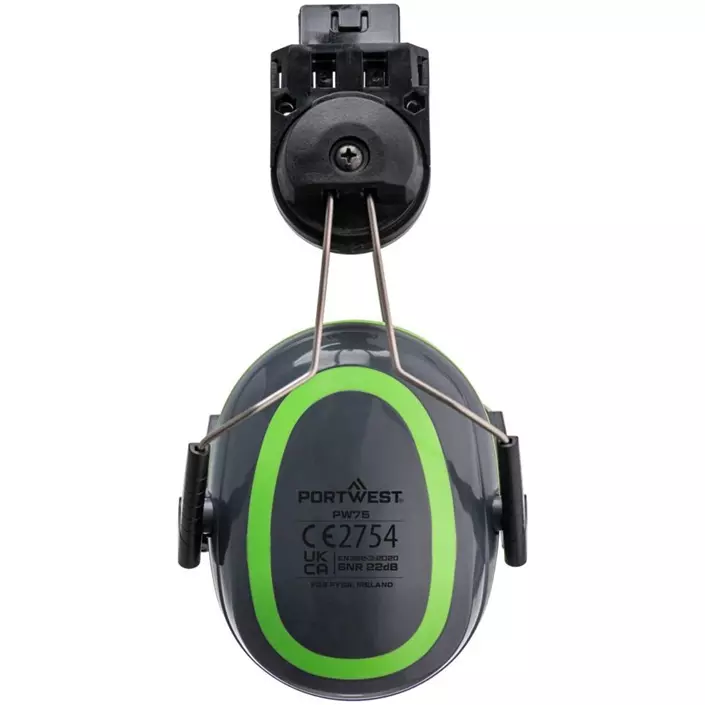 Portwest PW75 HV Extreme clip-on høreværn, Grå/Grøn, Grå/Grøn, large image number 1