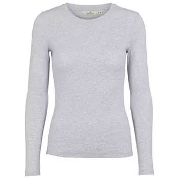 Basic Apparel Ludmilla langærmet dame T-shirt, Light Grey Melange